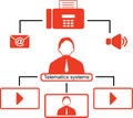 Telematics icons. Red logistics icons Royalty Free Stock Photo