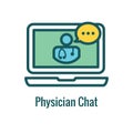 Telemedicine abstract idea with icons illustrating remote health