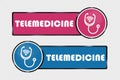 Telemedicine Buttons Square And Circle - Vector Illustration - Isolated On Transparent Background