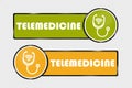 Telemedicine Buttons Square And Circle - Vector Illustration - Isolated On Transparent Background