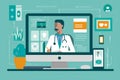 Telemedicine concept with a digital doctor providing online healthcare services
