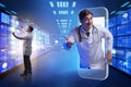 The telemedicine concept with doctor and smartphone
