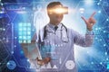 The telemedicine concept with doctor wearing vr glasses