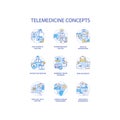 Telemedicine concept icons set