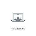 Telemedicine concept line icon. Simple