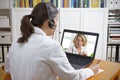 2 two doctors pharmacists video conference Royalty Free Stock Photo