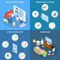 Telemedicine Isometric Design Concept