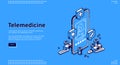 Telemedicine isometric landing, online medicine