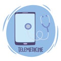 Telemedicine, smartphone device with stethoscope diagnostic check