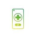 Telemedicine vector icon with a phone, vector