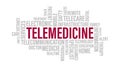 Telemedicine Word Cloud. Telehealth remote medicine word tag on white background concept Royalty Free Stock Photo