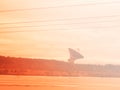 Telemetry radar during sunset background