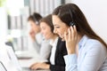 Teleoperator working at call center Royalty Free Stock Photo