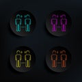 Telepathy dark badge color set icon. Simple thin line, outline vector of mad science icons for ui and ux, website or mobile