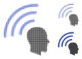 Telepathy Waves Halftone Dotted Icon Royalty Free Stock Photo
