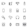 Telephone accessories line icons set Royalty Free Stock Photo