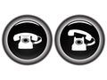 Telephone black icons against white Royalty Free Stock Photo