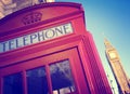 Telephone Booth Big Ben Travel Destinations Concept Royalty Free Stock Photo