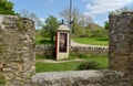 Telephone booth in deserted village of Tyneham