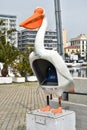 Telephone booth in form of a pelican Royalty Free Stock Photo