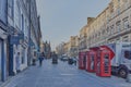 Telephone Booths on the Royal Mile in Edinburgh Royalty Free Stock Photo