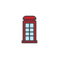 Telephone box filled outline icon