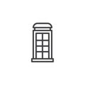 Telephone box line icon