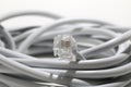 Telephone cable RJ11 with plug Royalty Free Stock Photo