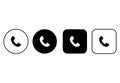 Telephone call sign set buttons. Contact icons collection