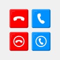 Telephone classic 3d icon set vector Royalty Free Stock Photo