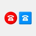 Telephone classic 3d icon set vector Royalty Free Stock Photo