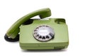 Telephone collection - old analogue disk phone Royalty Free Stock Photo