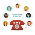 Telephone communication connected people Royalty Free Stock Photo