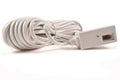 Telephone extension cable. Royalty Free Stock Photo