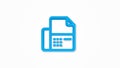 telephone, fax office phone realistic icon. 3d line vector illustration. Top view