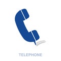 Telephone flat icon. Colored element sign from office tools collection. Flat Telephone icon sign for web design Royalty Free Stock Photo