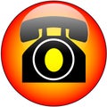 Telephone Glass Web Button Royalty Free Stock Photo