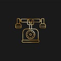 Telephone gold icon. Vector illustration of golden icon