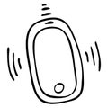 Telephone handset icon icon, vector element in doodle style, coloring book