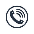 Telephone Handset Symbol Indicating a Call in Progress, Ringing or a Phone App Icon Royalty Free Stock Photo