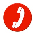 Telephone hotline icon on red Button Royalty Free Stock Photo