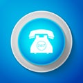 Telephone 24 hours support icon isolated on blue background. All-day customer support call-center. Full service 24 hour Royalty Free Stock Photo