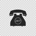 Telephone 24 hours support icon isolated on transparent background. All-day customer support call-center. Full service Royalty Free Stock Photo