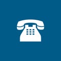 Telephone Icon On Blue Background. Blue Flat Style Vector Illustration Royalty Free Stock Photo