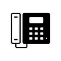 Black solid icon for Telephone, cellular and landline