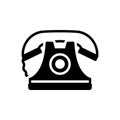 Black solid icon for Telephone, communication and phone
