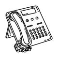 Telephone Icon. Doodle Hand Drawn or Outline Icon Style Royalty Free Stock Photo