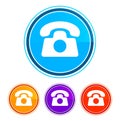 Telephone icon flat design round buttons set illustration design Royalty Free Stock Photo