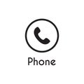 Telephone icon in flat style isolated on white background. Phone symbol. Vector illustration Royalty Free Stock Photo