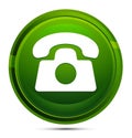 Telephone icon glassy green round button illustration Royalty Free Stock Photo